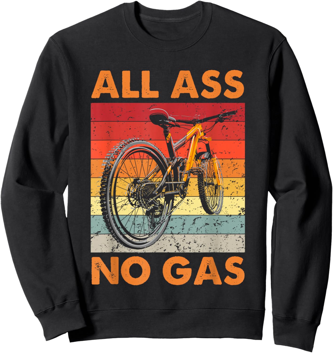 Funny Mountain Bike - All Ass No Gas - MTB Cycling Sweatshirt - Sweatshirt | Black