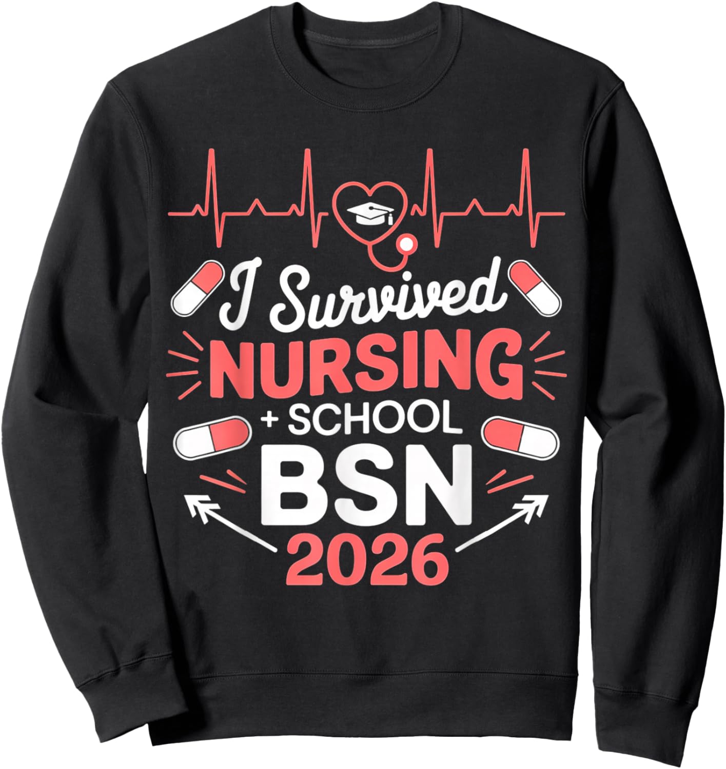 Nurse Est 2026Rn Nursing School Graduation Graduate BSN Sweatshirt - Sweatshirt | Black
