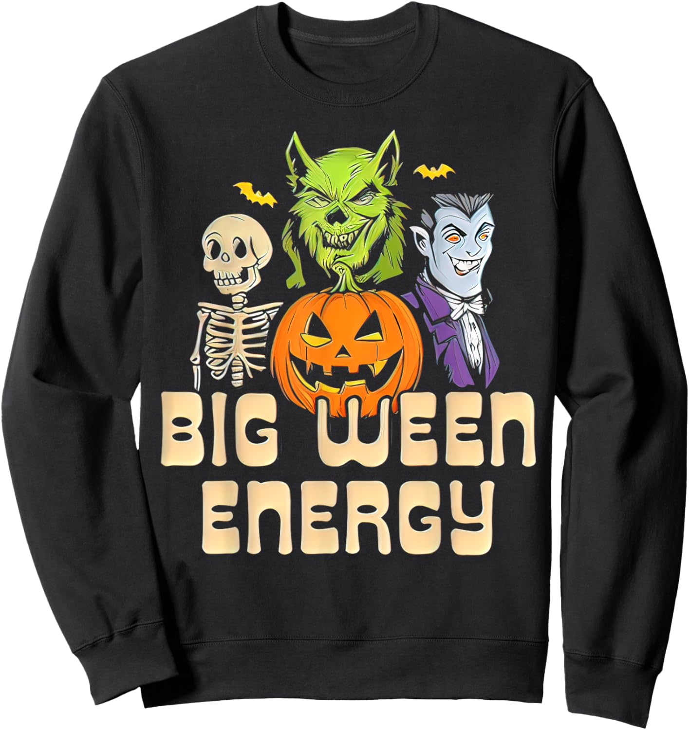 Halloween Big Ween Energy Sweatshirt - Sweatshirt | Black