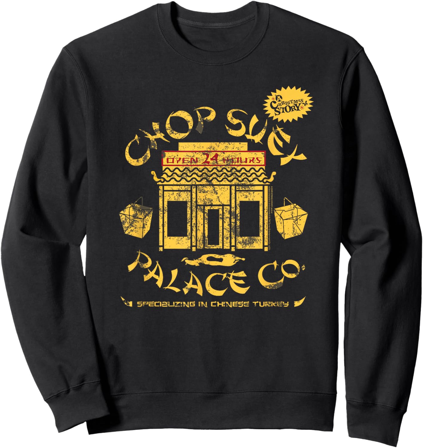 A Christmas Story Chop Suey Palace Restaurant Holiday Movie Sweatshirt - Sweatshirt | Black