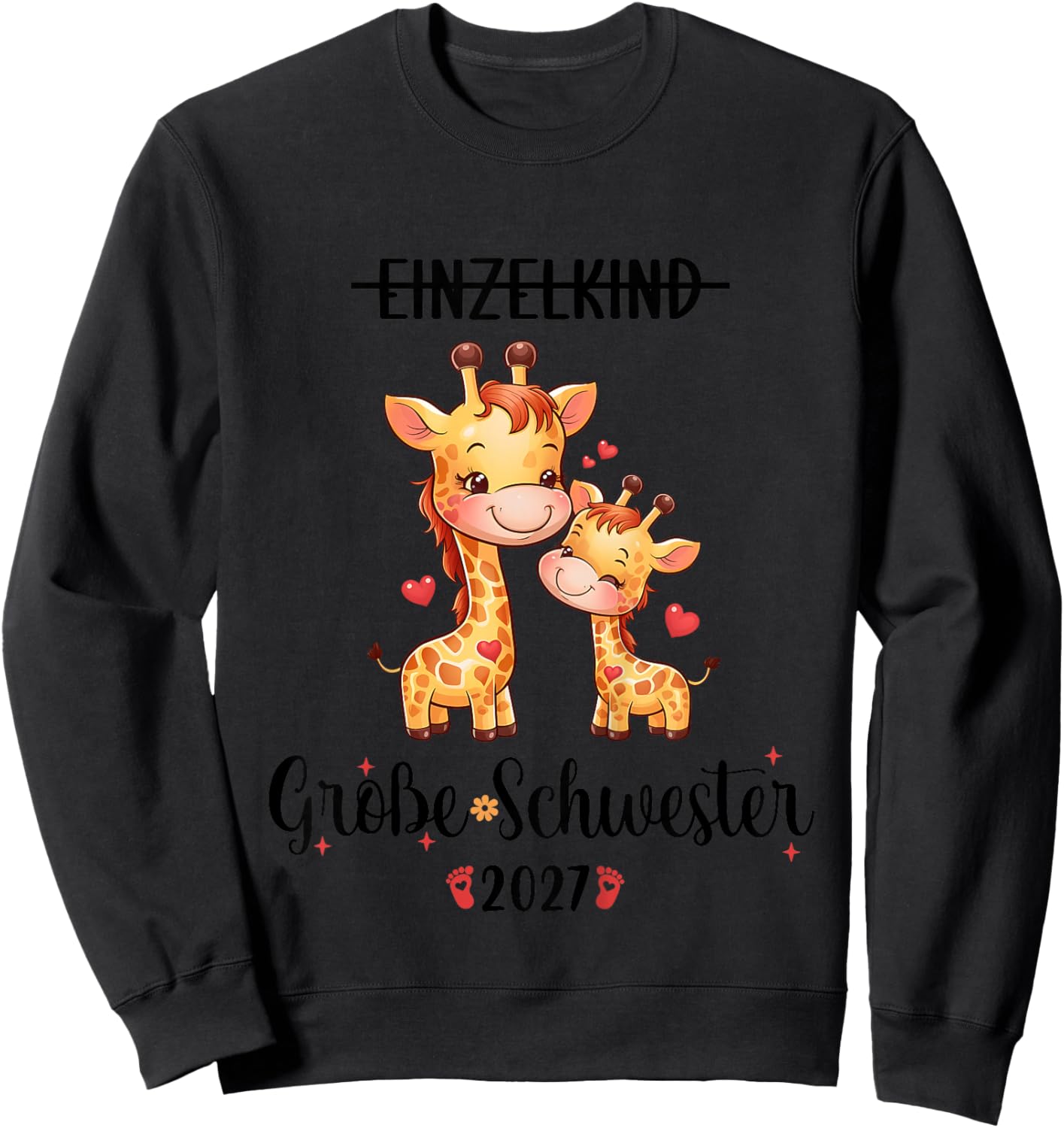 Kinder Große Schwester 2027 Einzelkind Big Sister 2027 Sweatshirt - Sweatshirt | Black