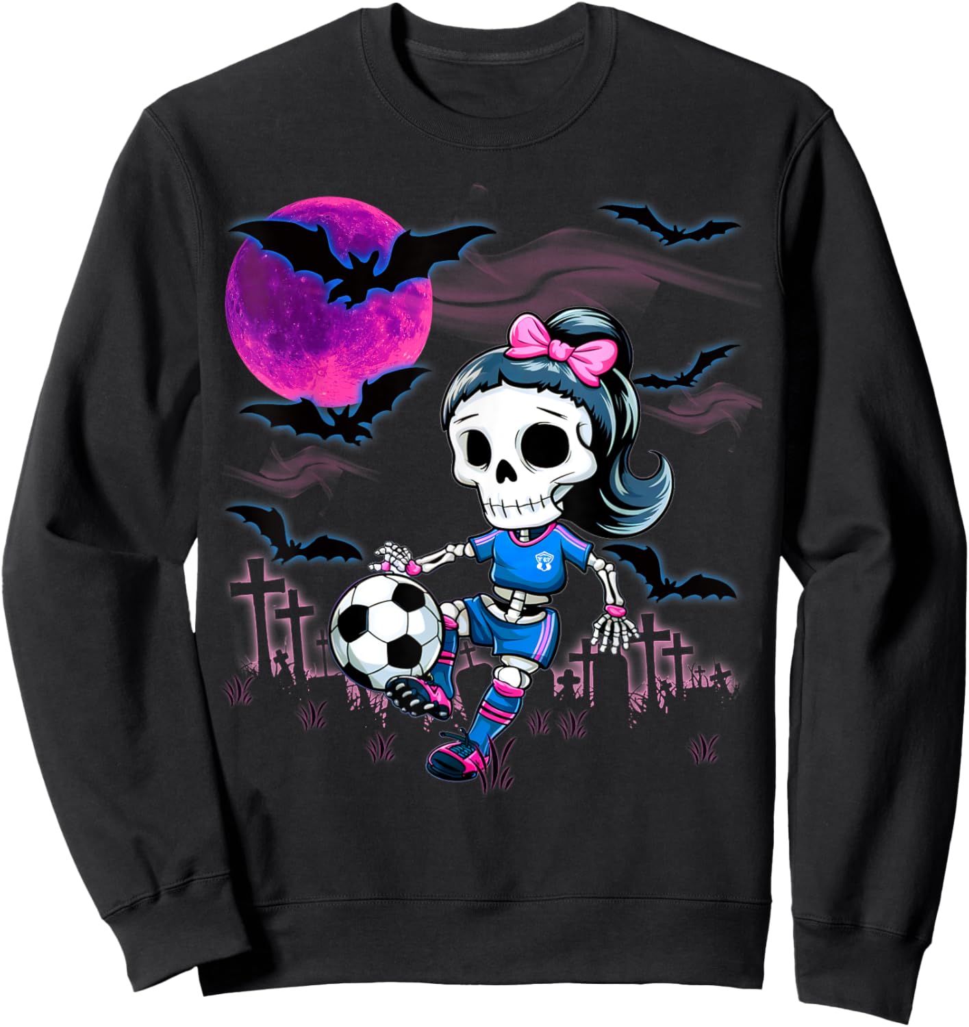 Halloween Soccer Ghouls Trick or Treat at the Soccer Field Sweatshirt - Sweatshirt | Black