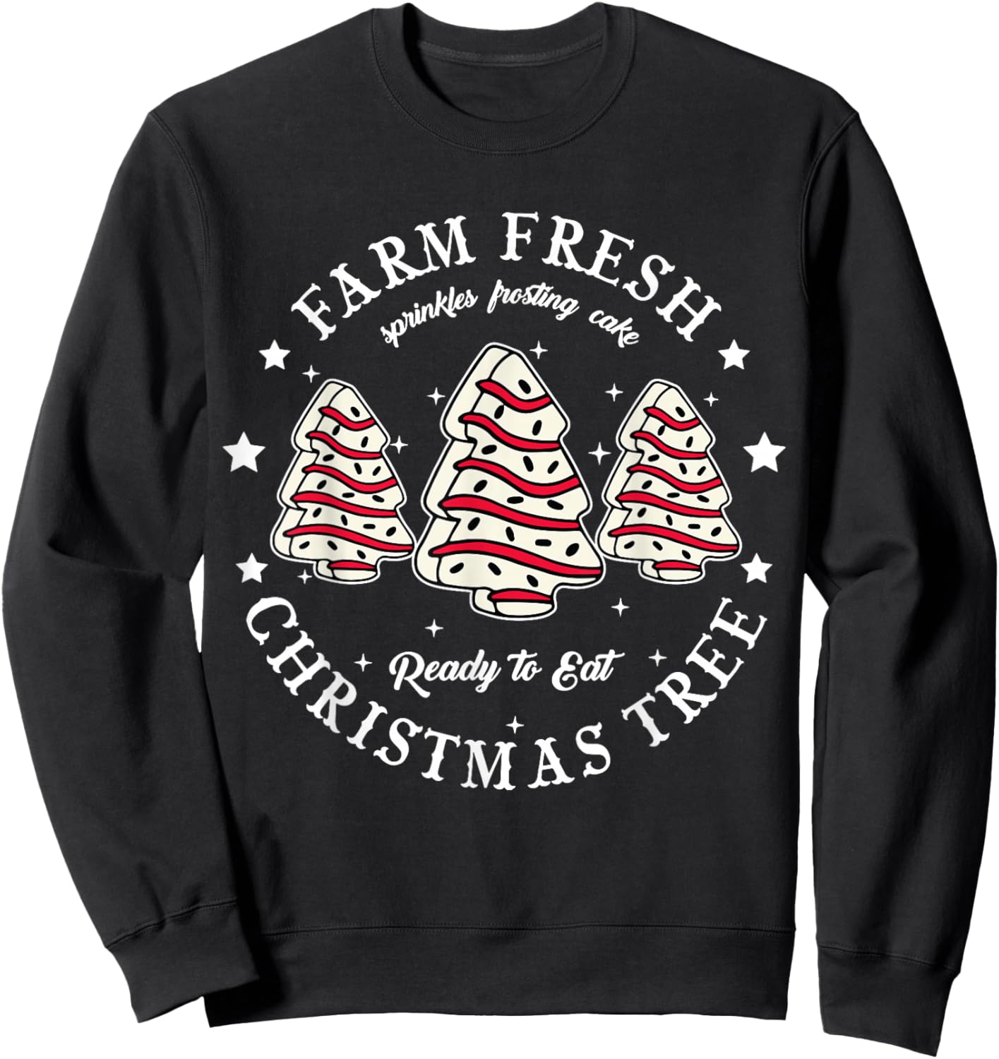 Farm Fresh Christmas Tree Xmas Cake Holiday Family Matching -Kids Sweatshirt - Sweatshirt | Black