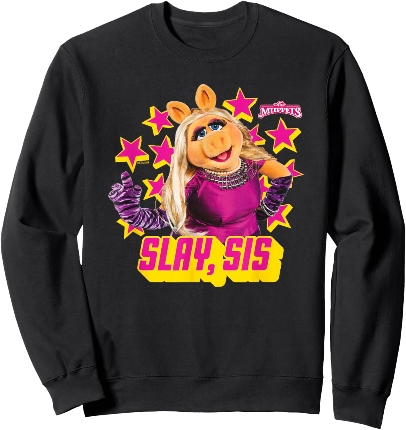 Disney The Muppets Miss Piggy Slay Sis Star Sweatshirt - Sweatshirt | Black
