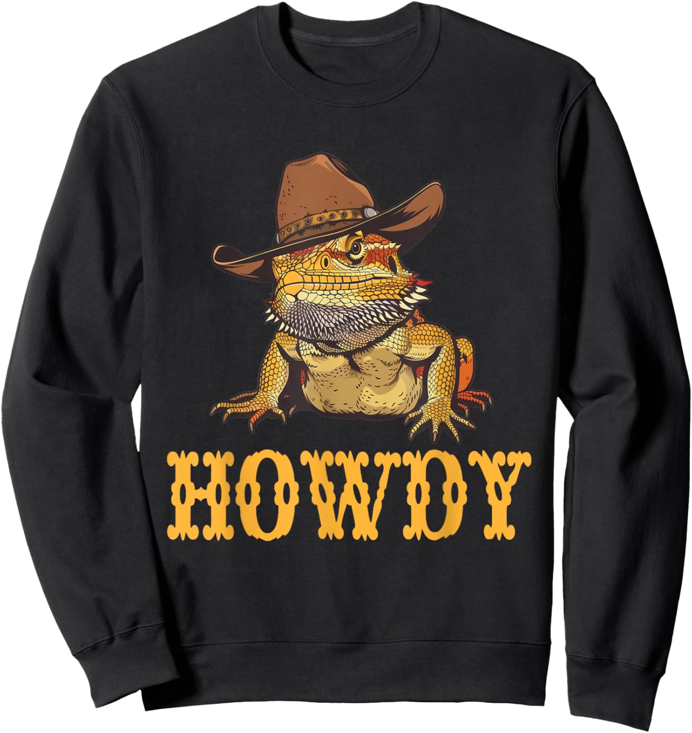 Bearded Dragon Howdy Cowboy Sweatshirt - Sweatshirt | Black
