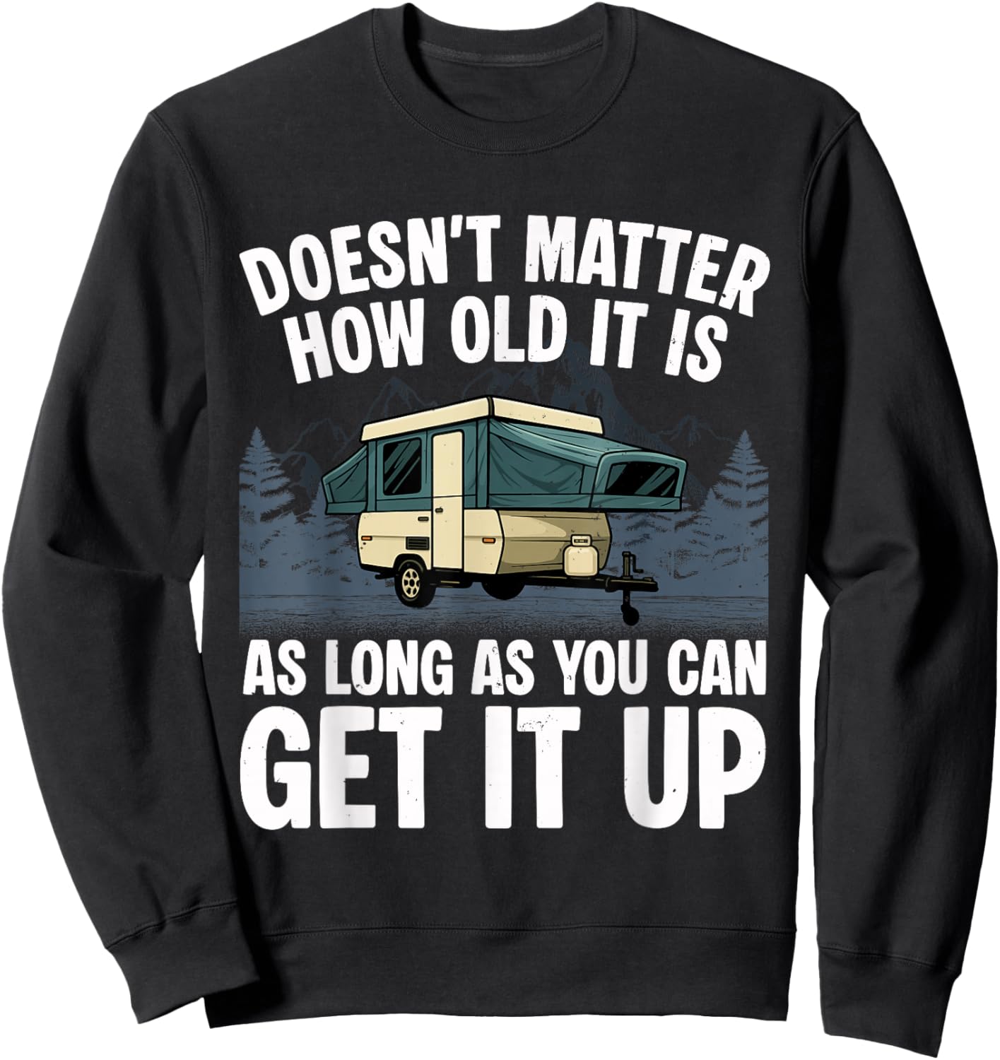 Pop Up Camper Art Boys Dad Pop Up Trailer Camping Sweatshirt - Sweatshirt | Black