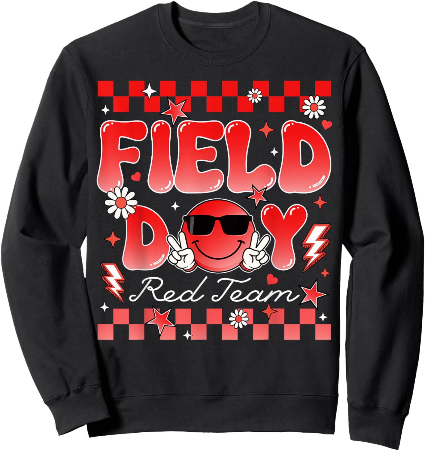 Kids Red Team Field Day Fun Day 2026 Teachers Students Sweatshirt - Sweatshirt | Black