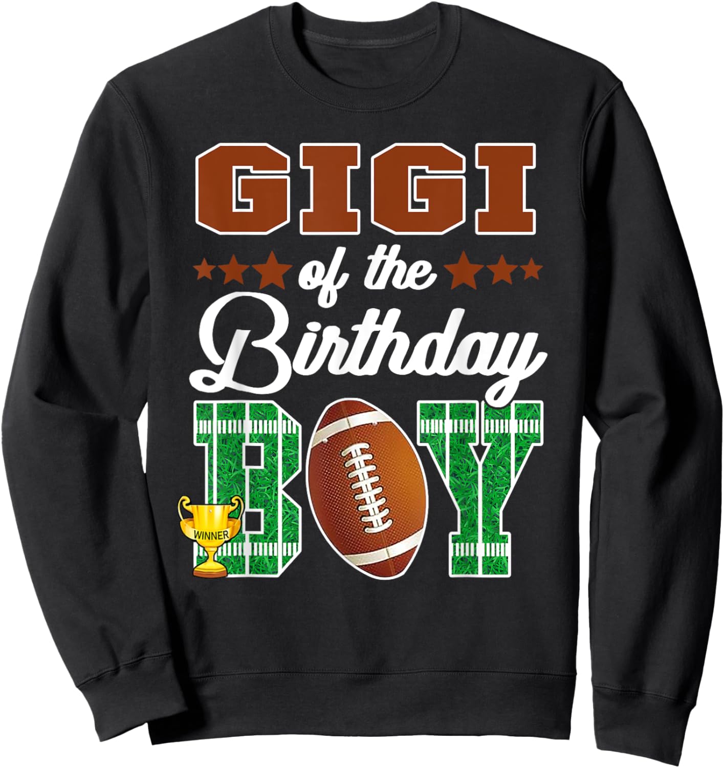 Gigi Of The Birthday Boy Football Party Family Matching Sweatshirt - Sweatshirt | Black
