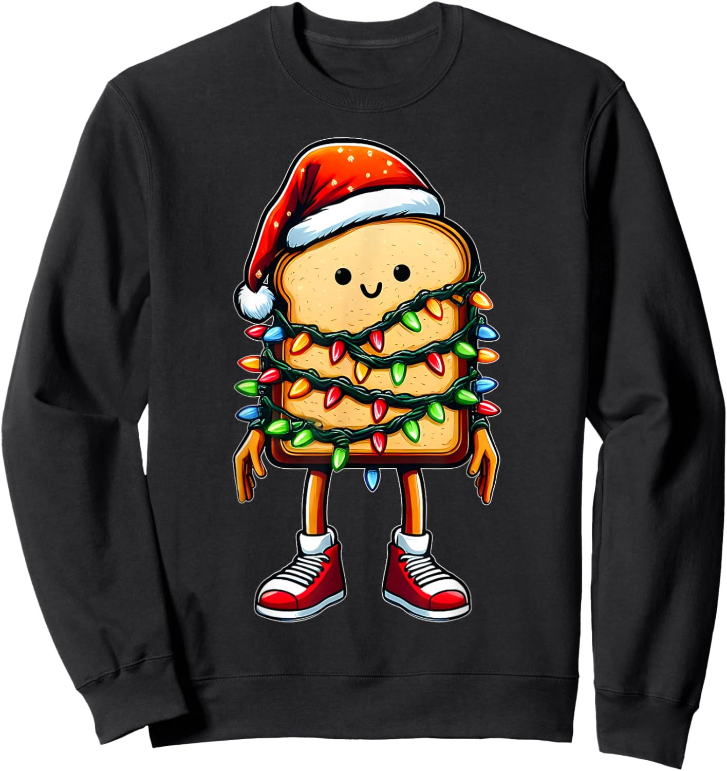Cute Loaf Bread Baking Bread Baker Christmas Hat Xmas Sweatshirt - Sweatshirt | Black