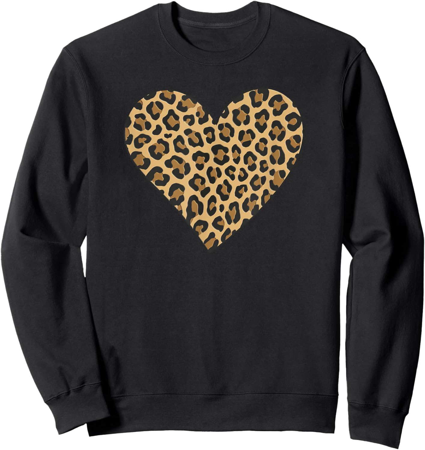 Vintage Leopard Heart Sweatshirt - Sweatshirt | Black