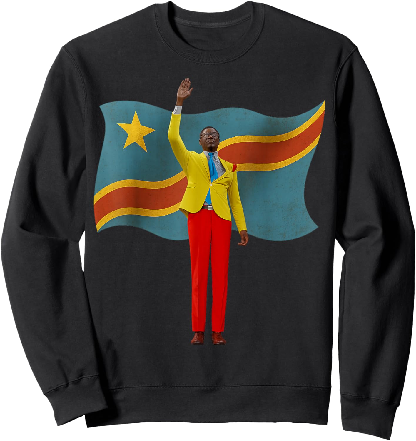 Lumumba - Congo Fan Design - Tribute to the Raised Hand Sweatshirt - Sweatshirt | Black