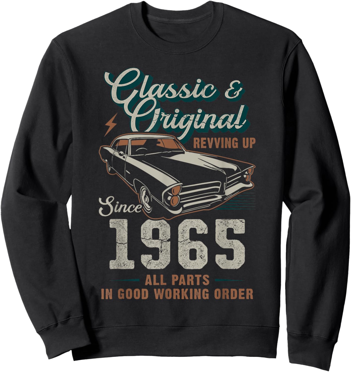 Born 1965 Vintage Classic Car 60th Birthday Sweatshirt - Sweatshirt | Black