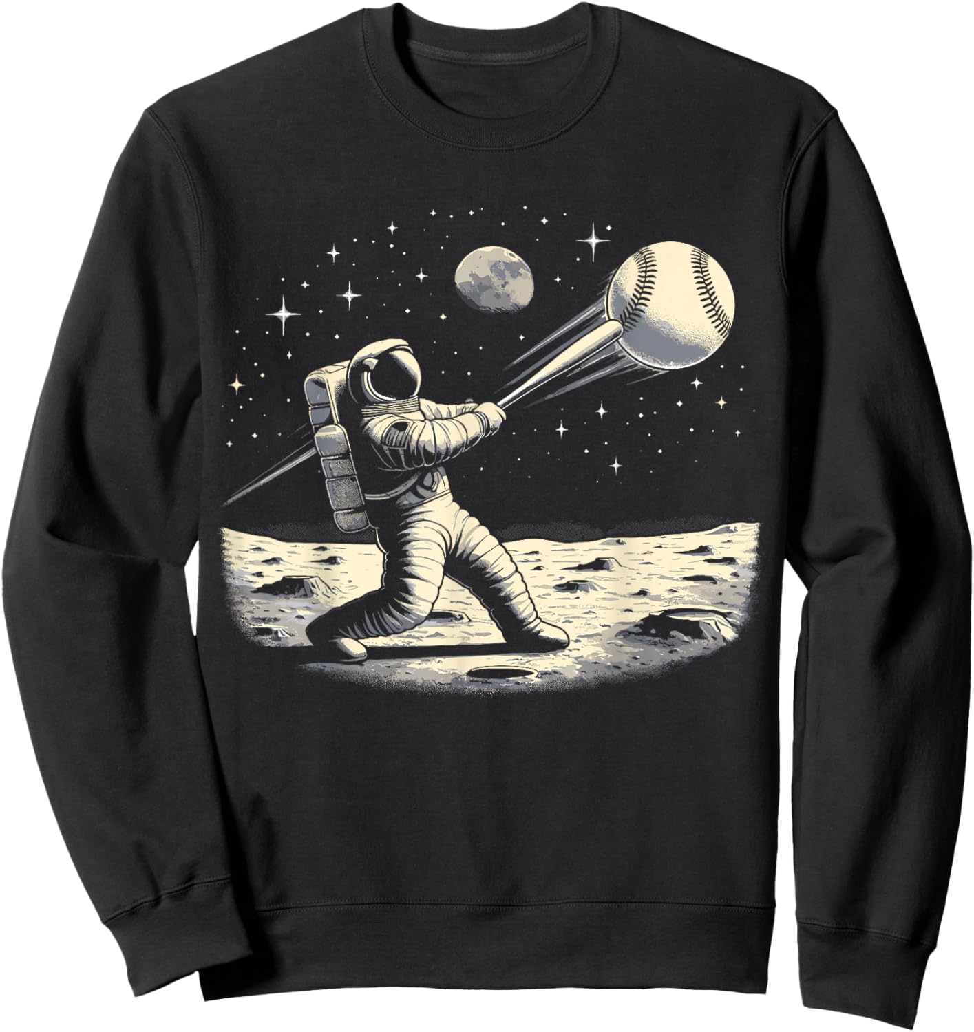 Astronaut Baseball Funny Space Baseball Sweatshirt - Sweatshirt | Black