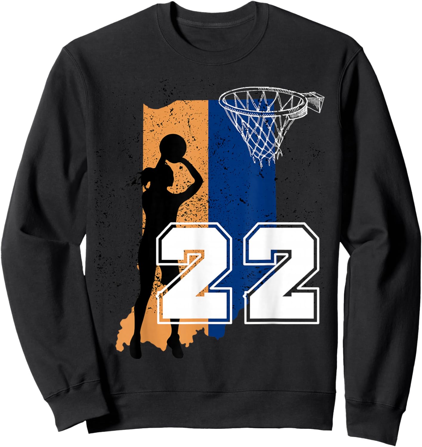 Basketball No 22 Women Basketball Jersey Sweatshirt - Sweatshirt | Black