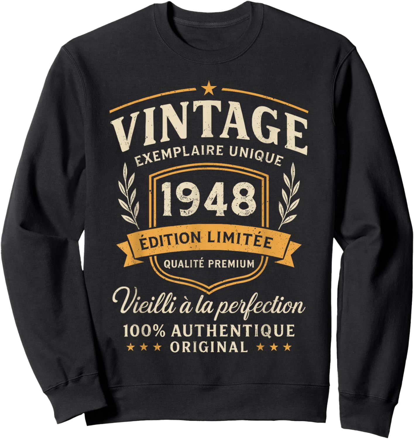 Birthday Gift 78 Years Vintage 1948 Humor 78 Years Man Sweatshirt - Sweatshirt | Black