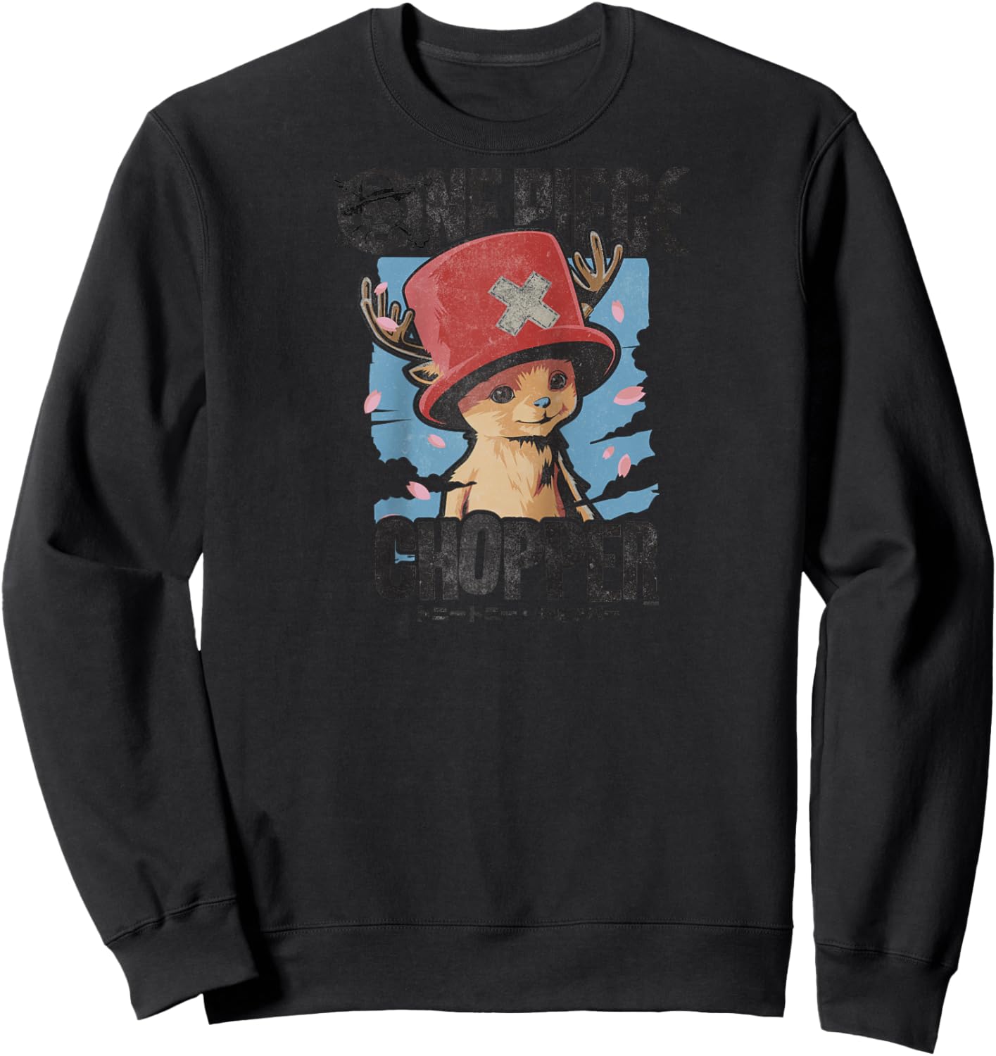 One Piece Chopper Portrait Officially Licensed Raglan Handle Sweatshirt - Sweatshirt | Black