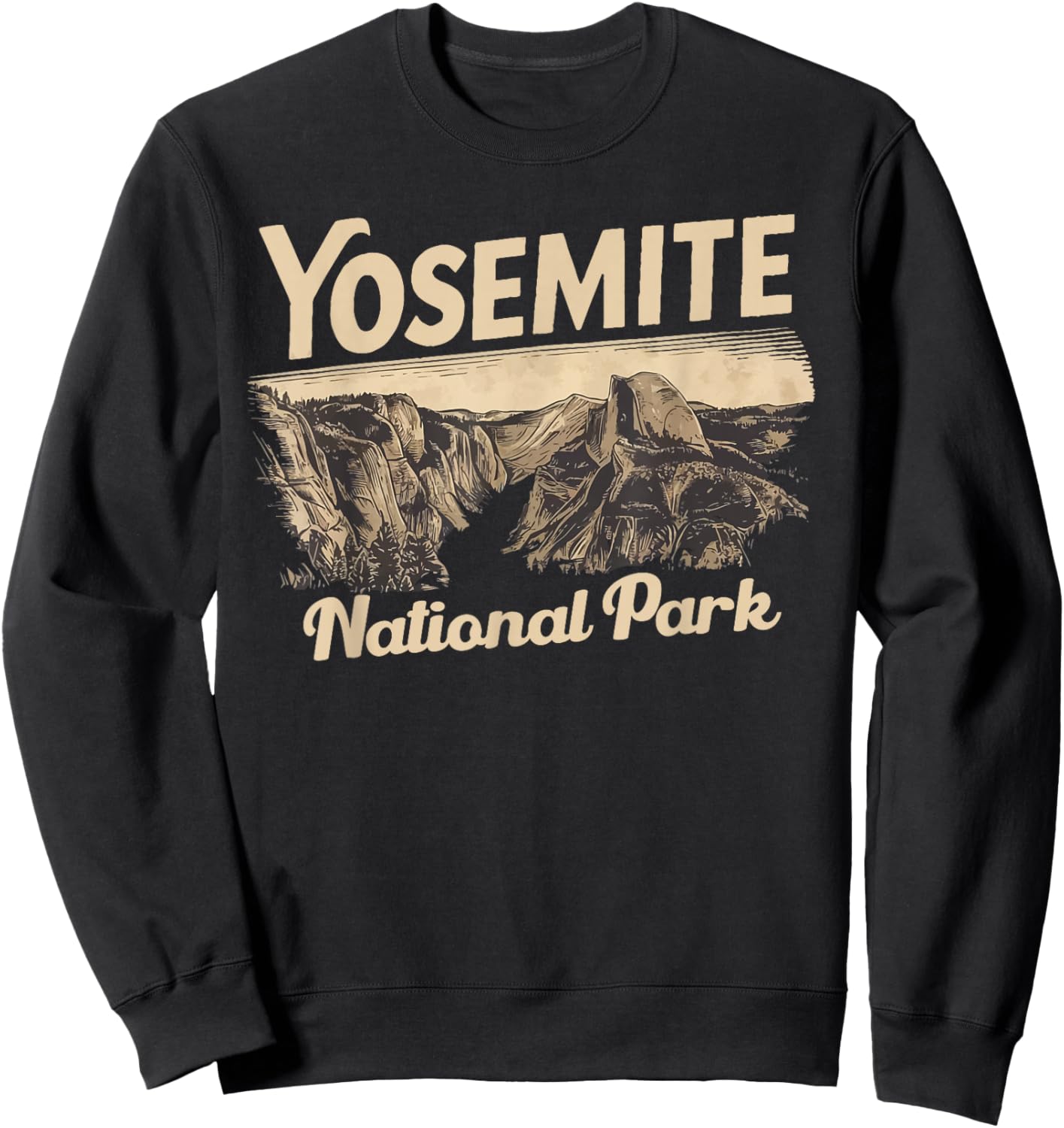 Yosemite National Park-Half Dome California Travel Souvenir Sweatshirt - Sweatshirt | Black