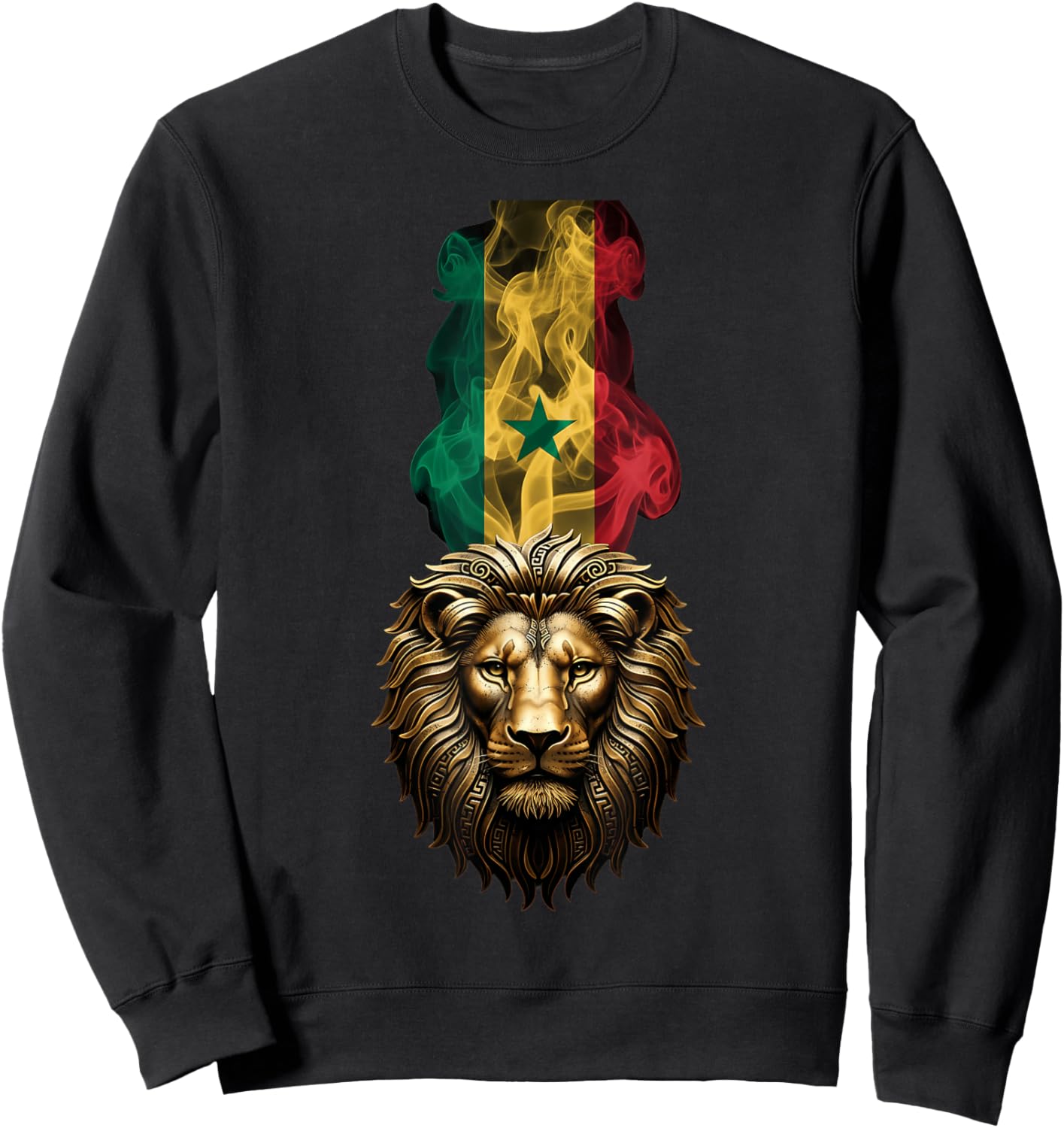 Senegal Flag Lion Senegalese Roots Sweatshirt - Sweatshirt | Black