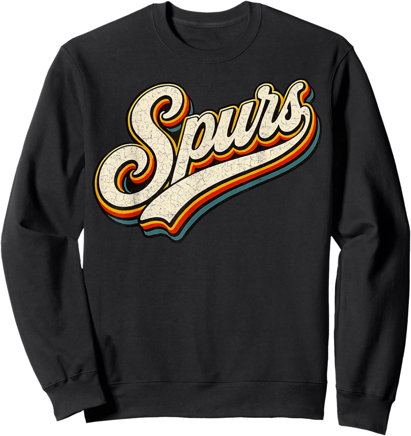 Vintage Spurs Retro Season Game Funny Women Kids Sweatshirt - Sweatshirt | Black