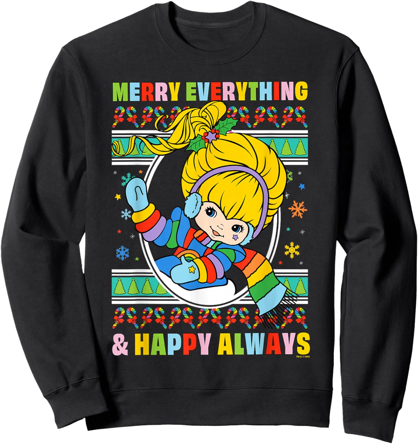 Rainbow Brite Christmas Merry Everything & Happy Always Sweatshirt - Sweatshirt | Black
