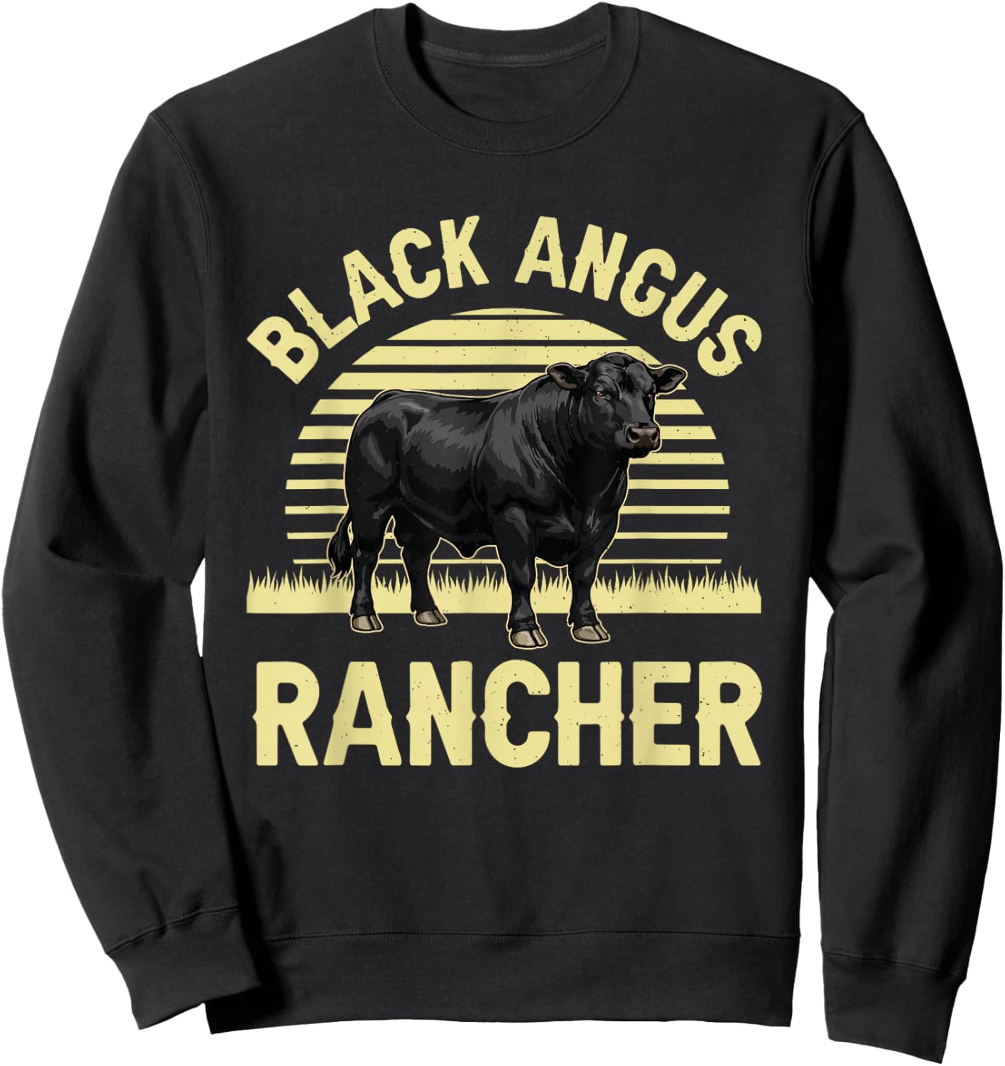Funny Black Angus Art Women Angus Cattle Rancher Sweatshirt - Sweatshirt | Black