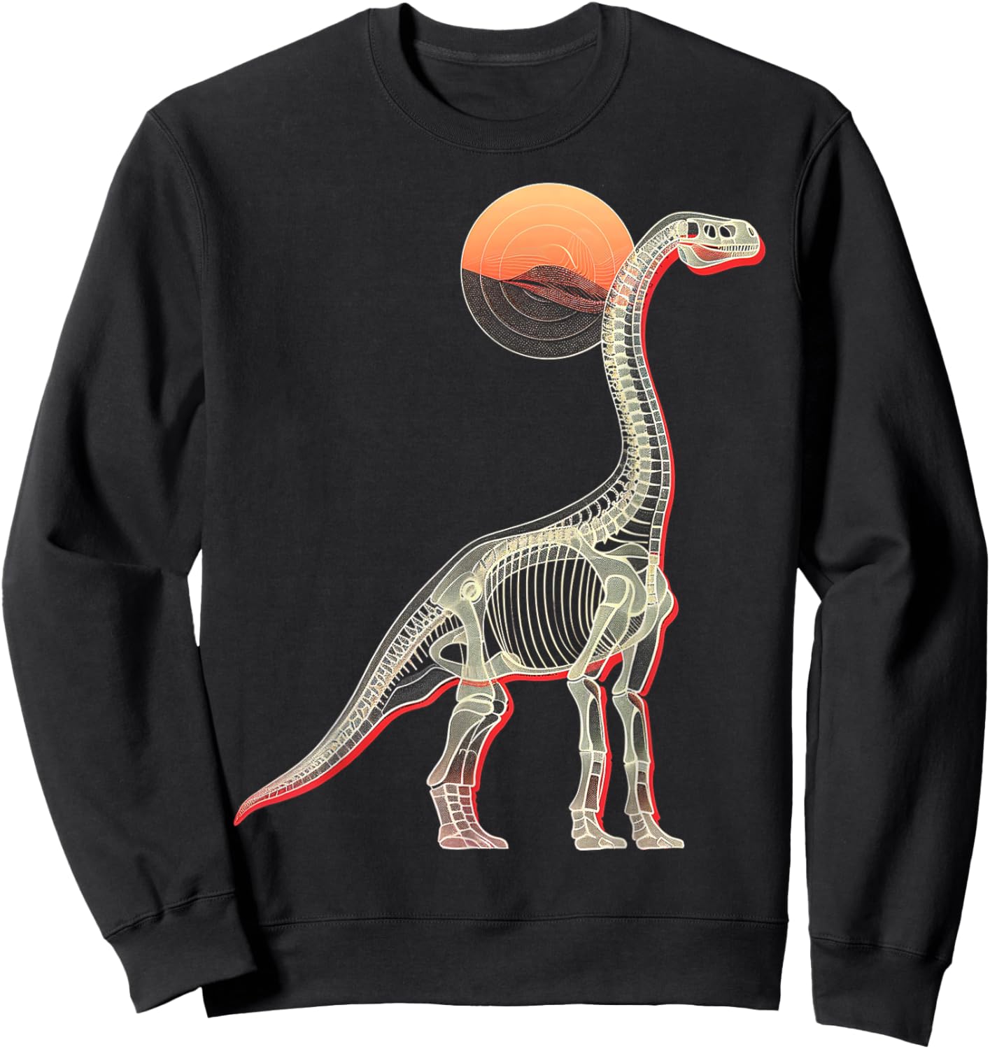 Iguanodon Dinosaur Motif Skeleton Art Iguanodon Sweatshirt - Sweatshirt | Black