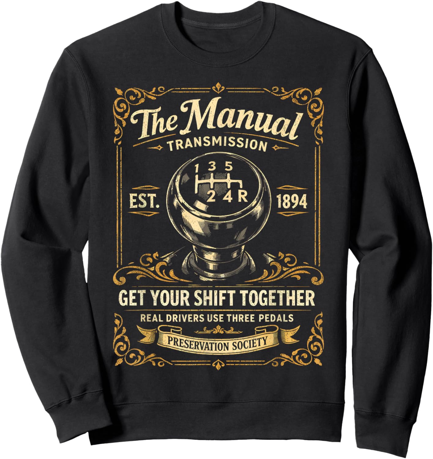 The Manual Transmission Preservation Society - Car Guy Sweatshirt - Sweatshirt | Black
