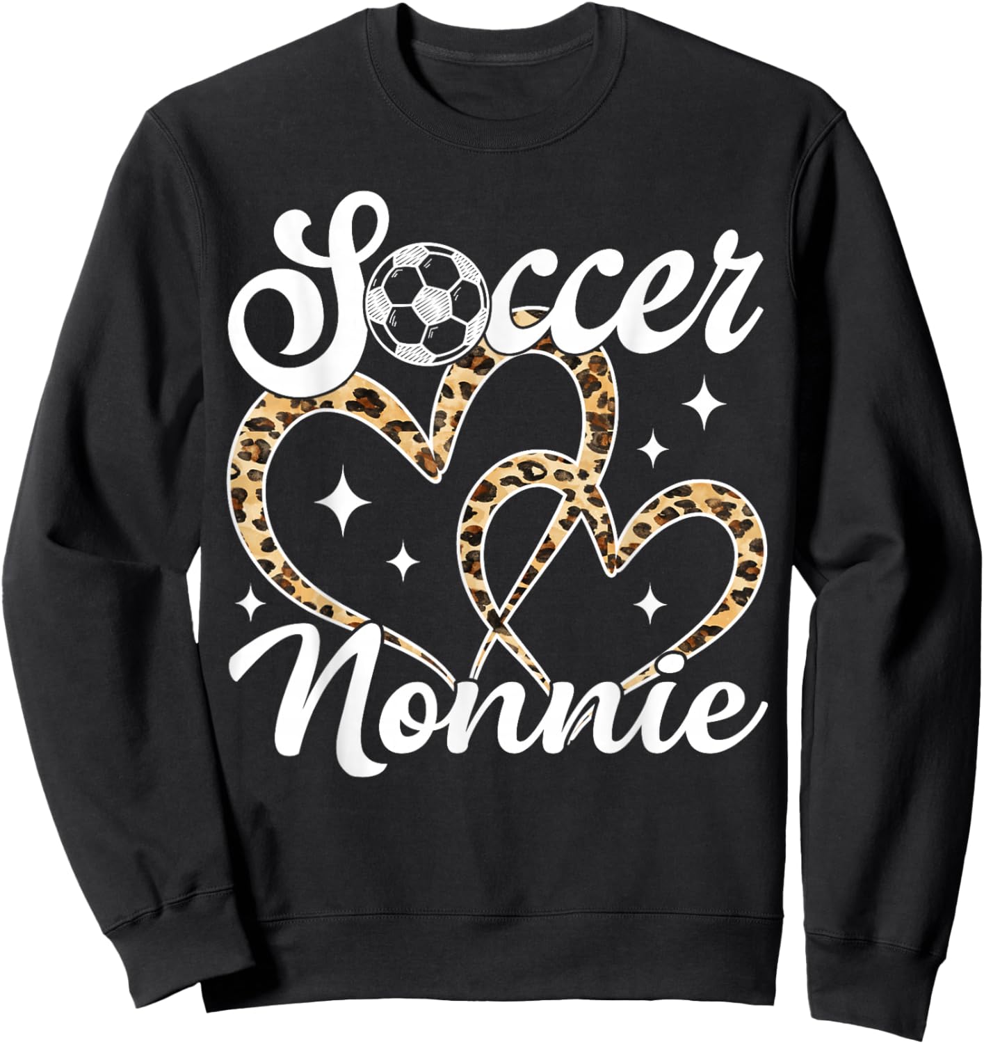 Funny Soccer Nonnie Leopard Soccer Player Sweatshirt - Sweatshirt | Black