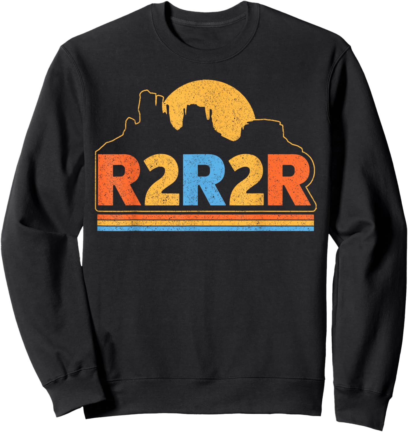 R2R2R Grand Canyon Retro Vintage Hiking Trek Trail Adventure Sweatshirt - Sweatshirt | Black