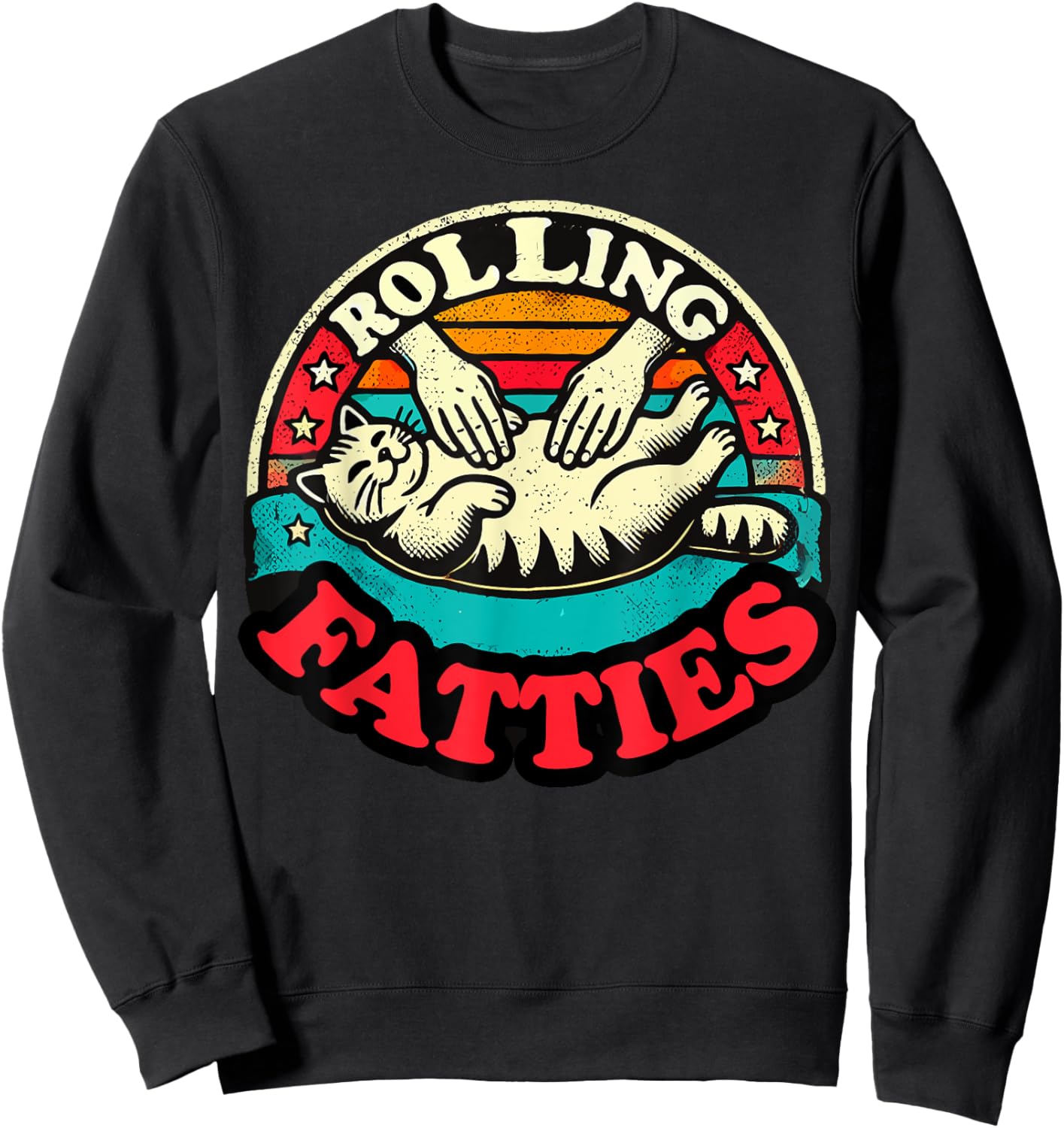 Funny Fat Kitten Cat Rolling Fatties Cute Kitty Owner Women Sweatshirt - Sweatshirt | Black