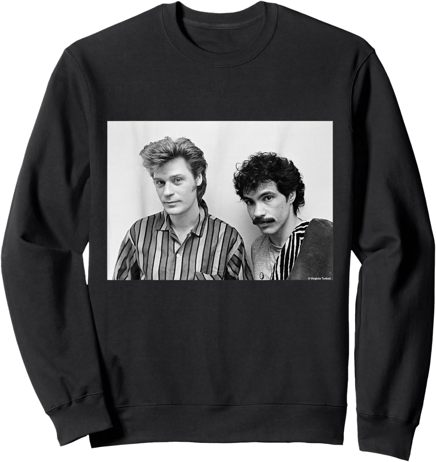 Daryl Hall & John Oates Pop Duo Headshot by Virginia Turbett Sweatshirt - Sweatshirt | Black