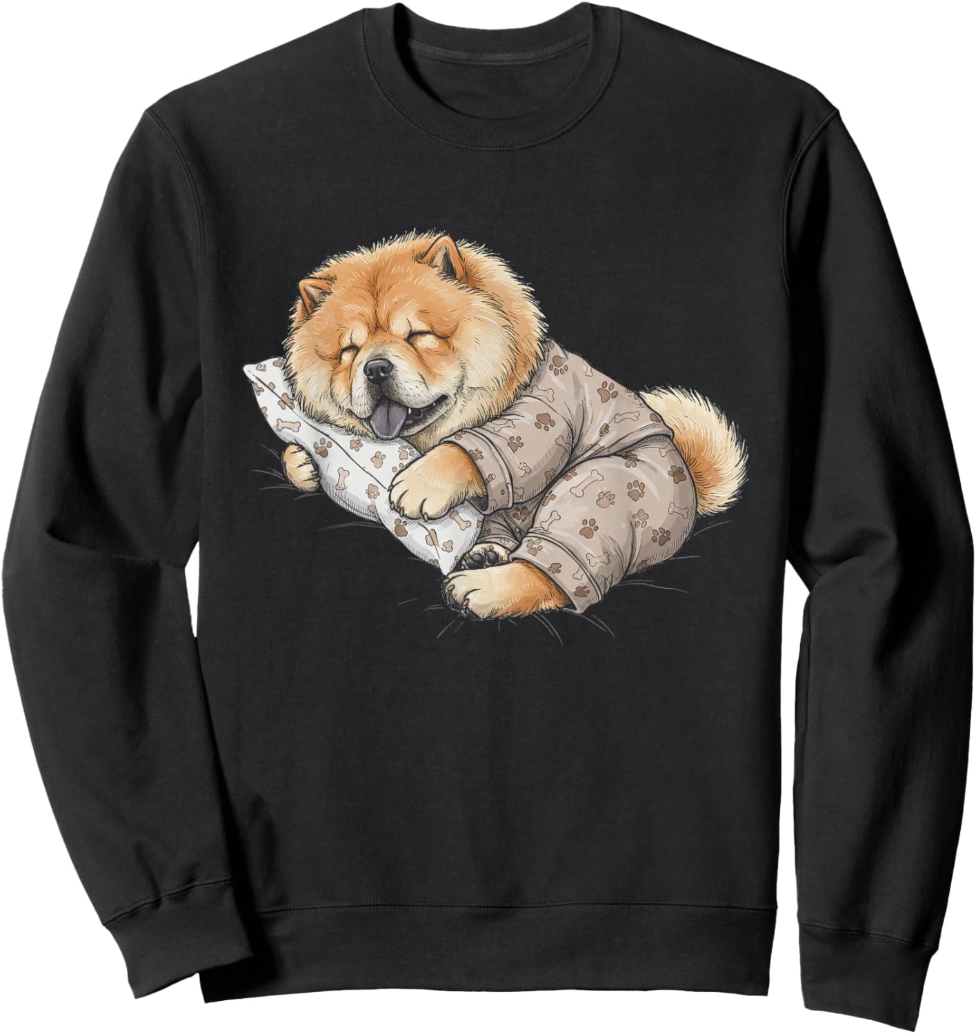 Funny Sleepy Chow Chow Pajama Men Women Kids Sweatshirt - Sweatshirt | Black