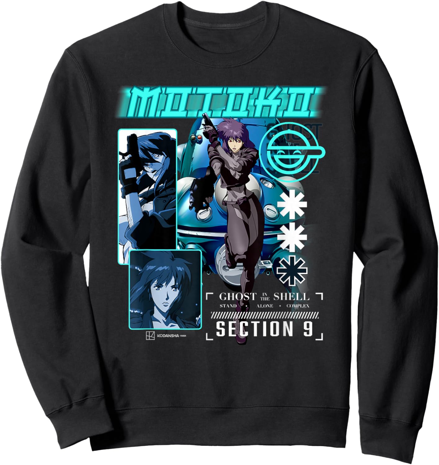 Ghost in the Shell Stand Alone Complex Section 9 Motoko Shot Sweatshirt - Sweatshirt | Black