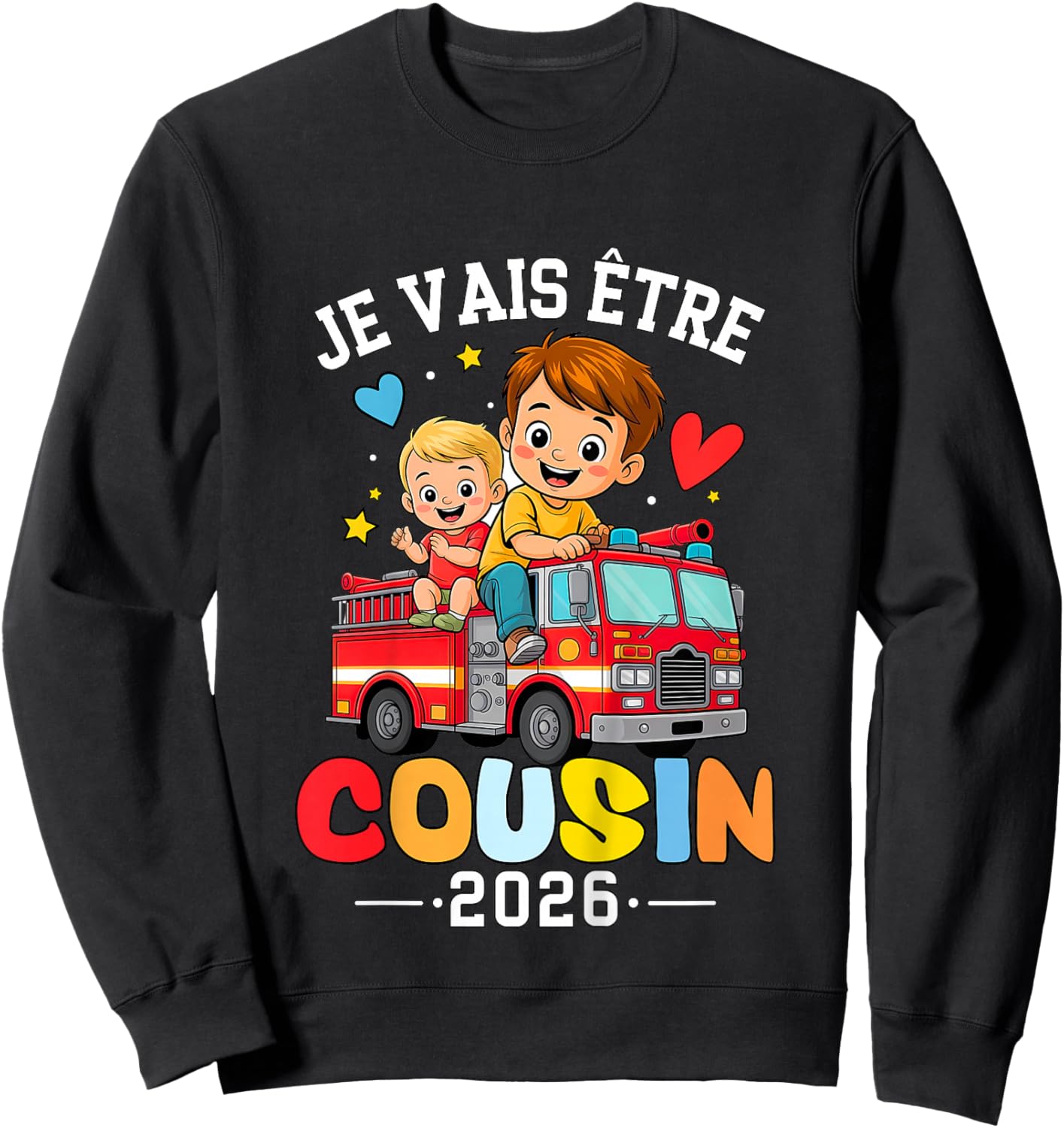 Child Gift Future Cousin 2026 soon Cousin Announcement Pregnancy Sweatshirt - Sweatshirt | Black
