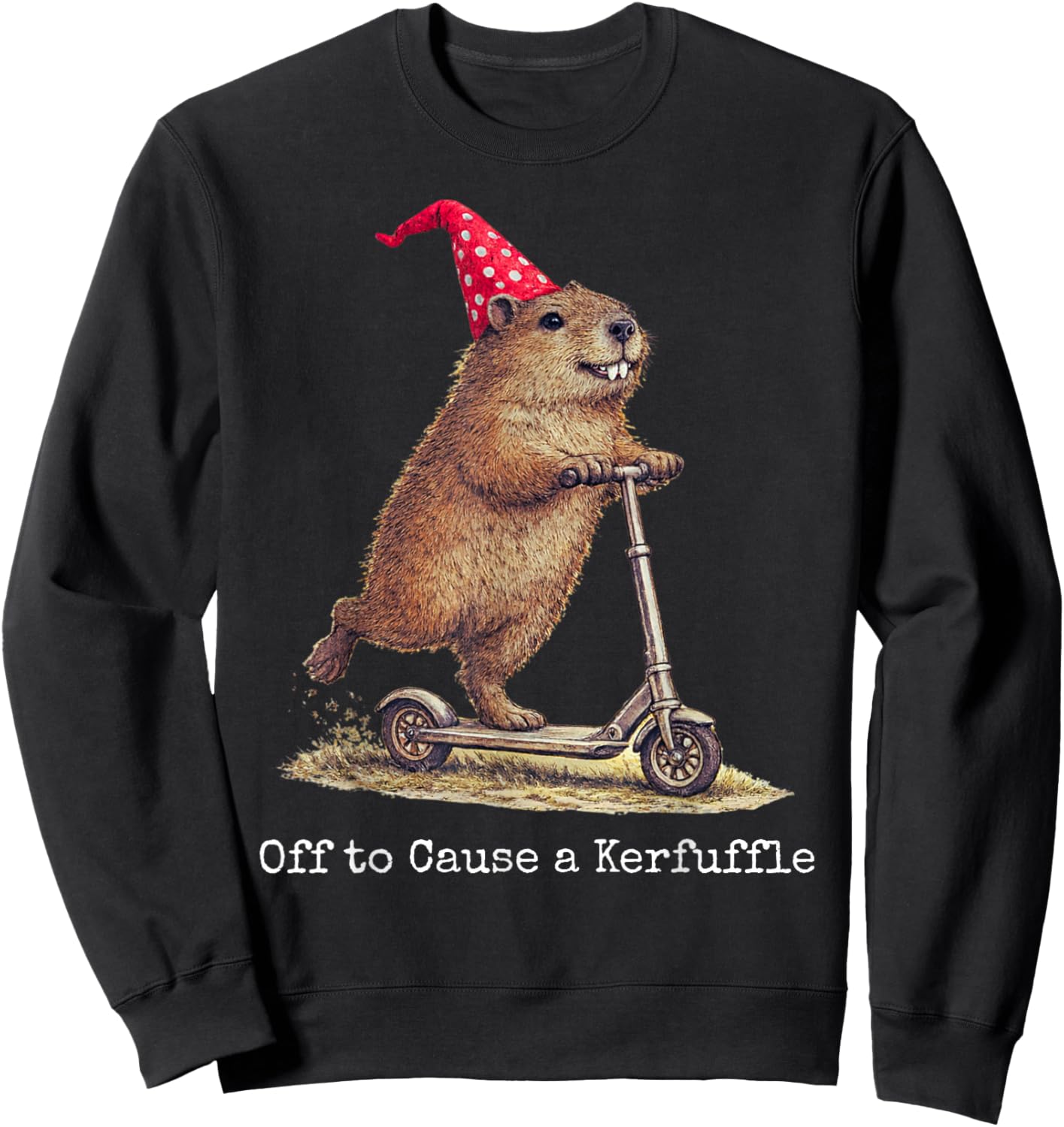 Off to Cause A Kerfuffle Groundhog Sweatshirt - Sweatshirt | Black