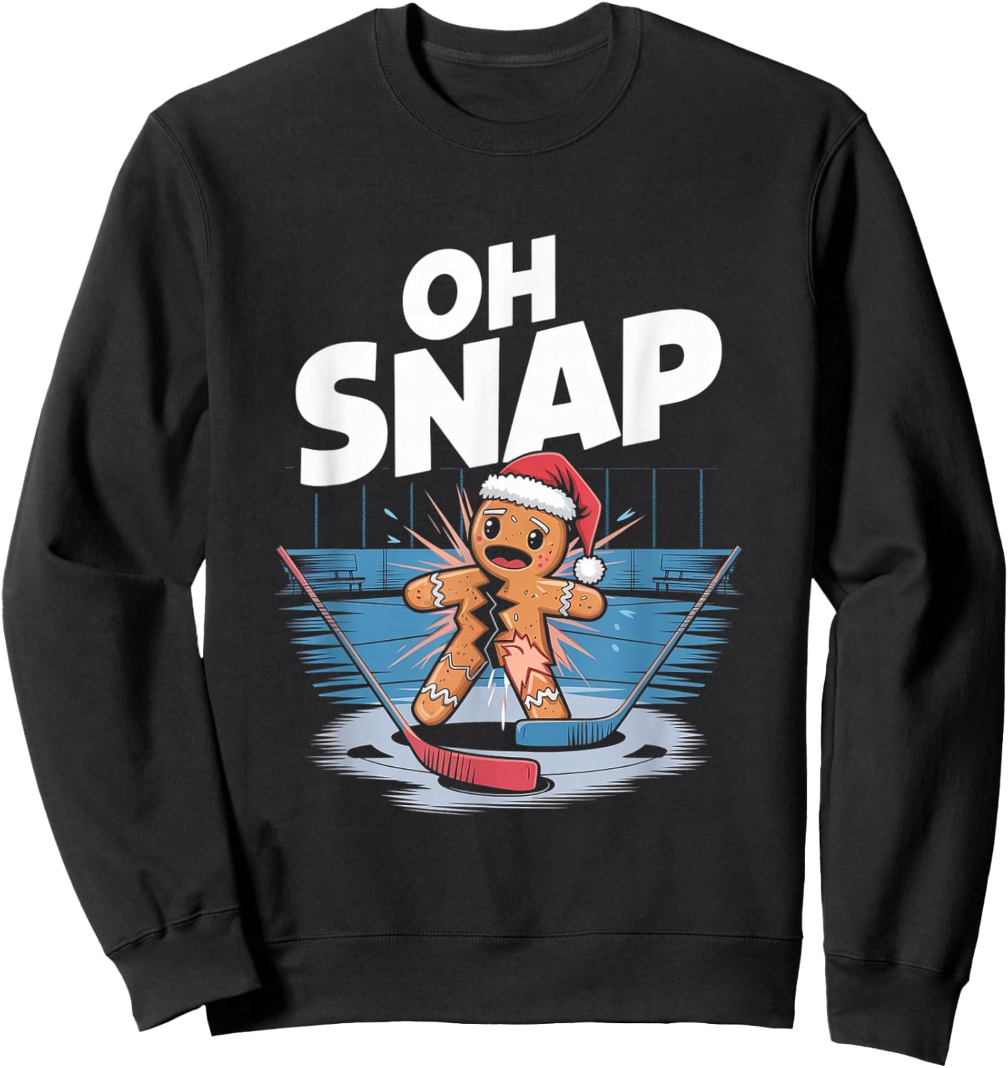 Ice Hockey Christmas Gingerbread Sweatshirt - Sweatshirt | Black
