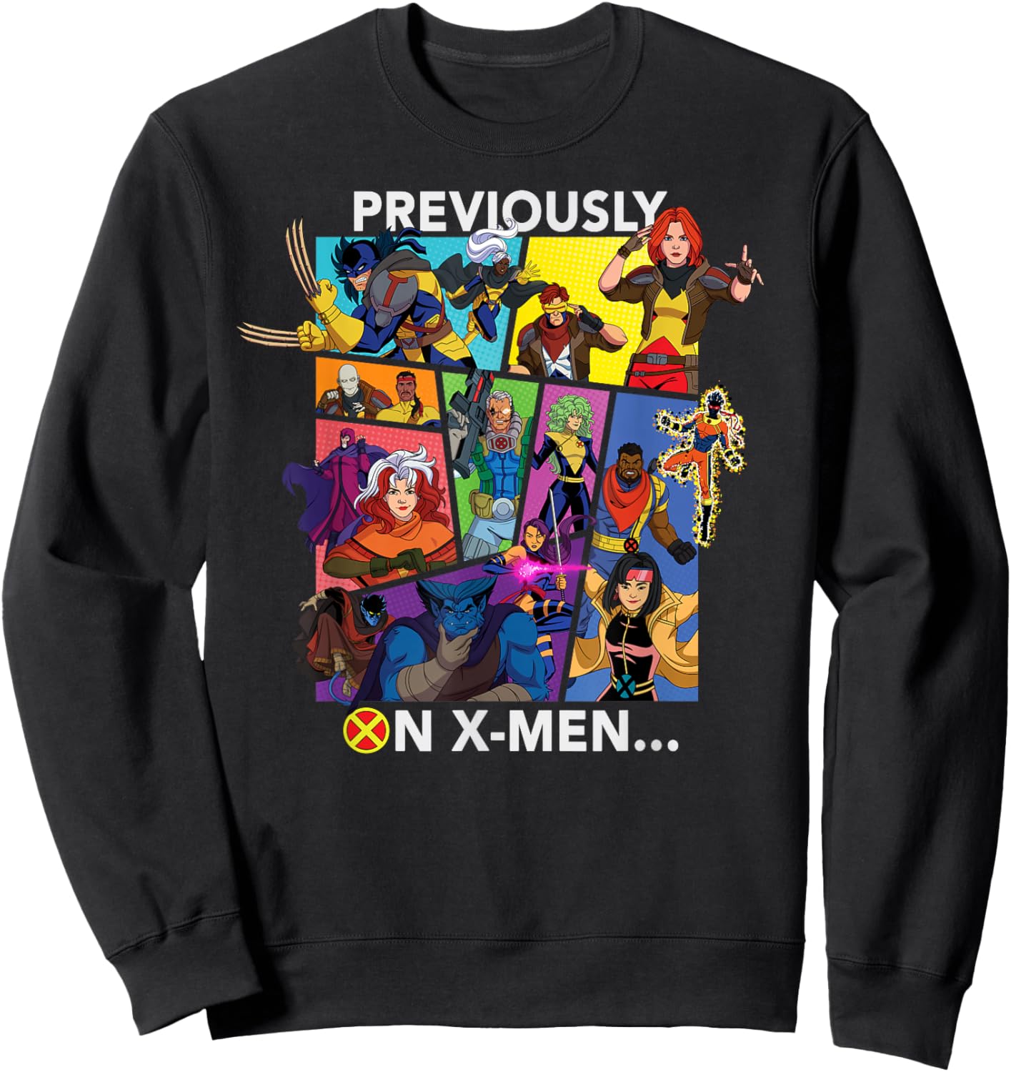 Marvel Studios X-Men '97 Season 2 Previously on X-Men Sweatshirt - Sweatshirt | Black
