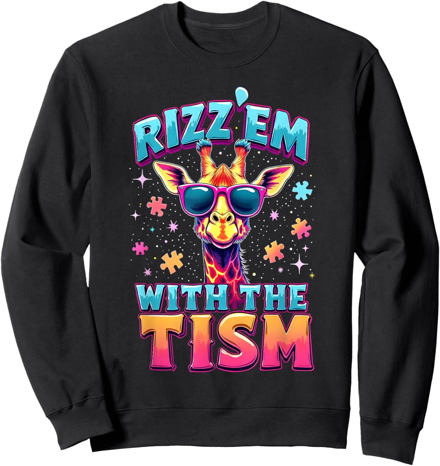 Rizz'em with the TISM Autism Awareness Support Autism Sweatshirt - Sweatshirt | Black
