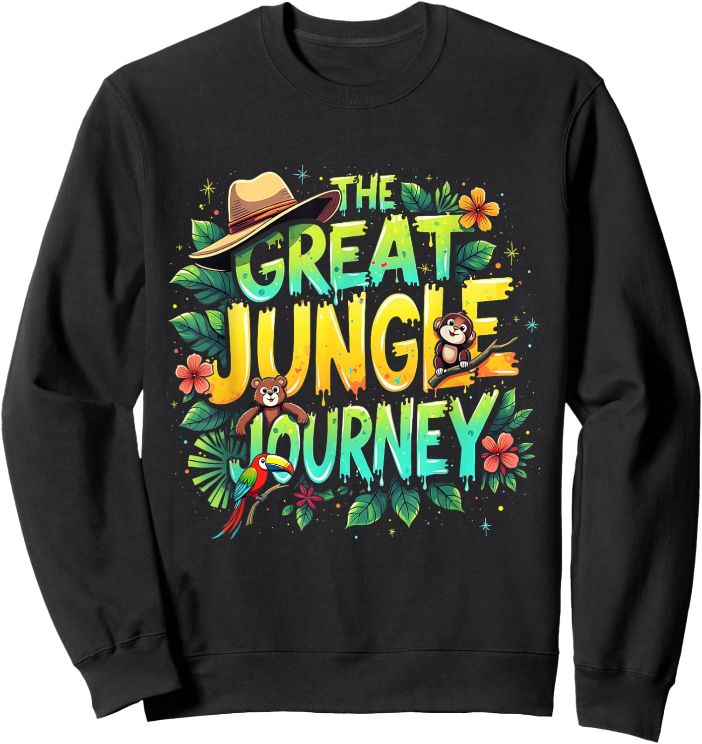Retro The Great Jungle Journey Adventure Theme VBS Apparel Sweatshirt - Sweatshirt | Black