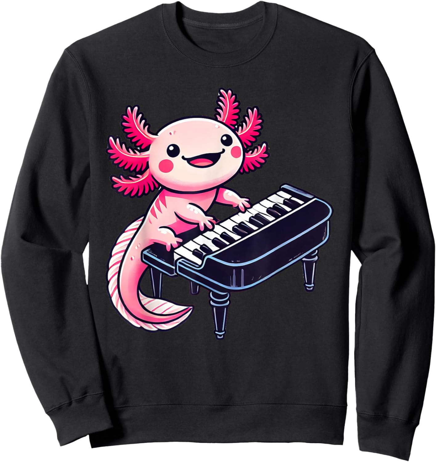 Axolotl Playing Piano Axolotls Musician Music Sweatshirt - Sweatshirt | Black