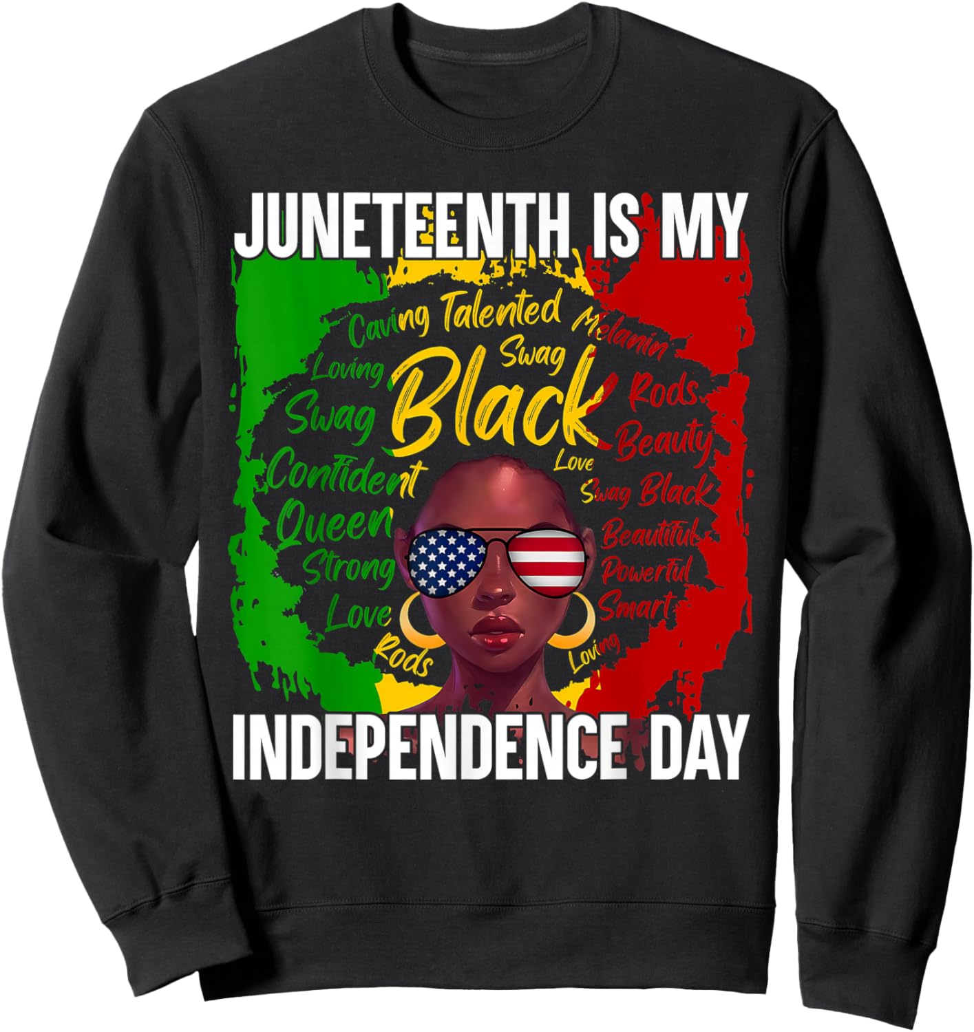 Juneteenth 1865 Freedom Day Black Women Girl African Afro Sweatshirt - Sweatshirt | Black