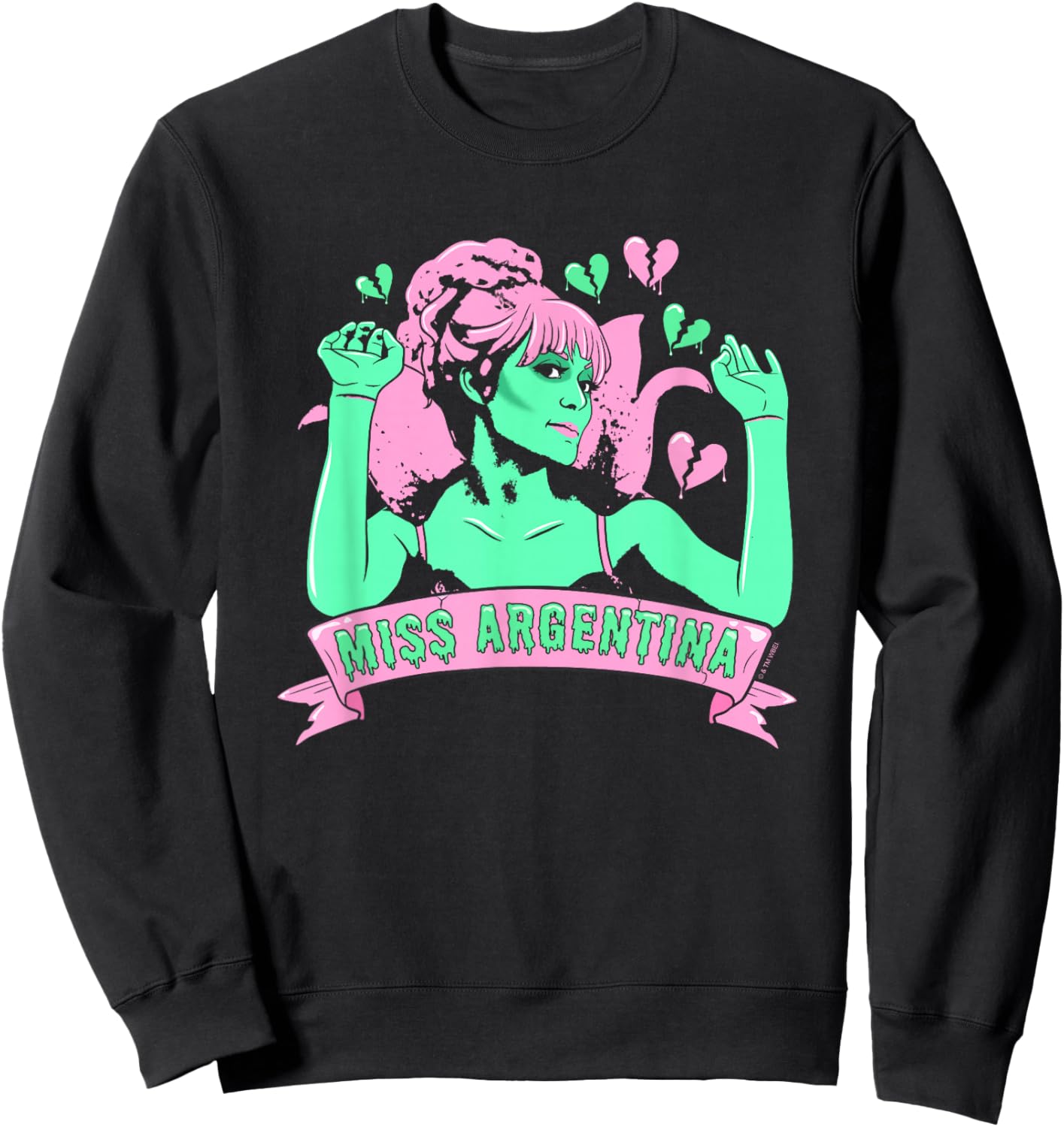 Beetlejuice Iconic Miss Argentina Pastel Colors Big Portrait Sweatshirt - Sweatshirt | Black