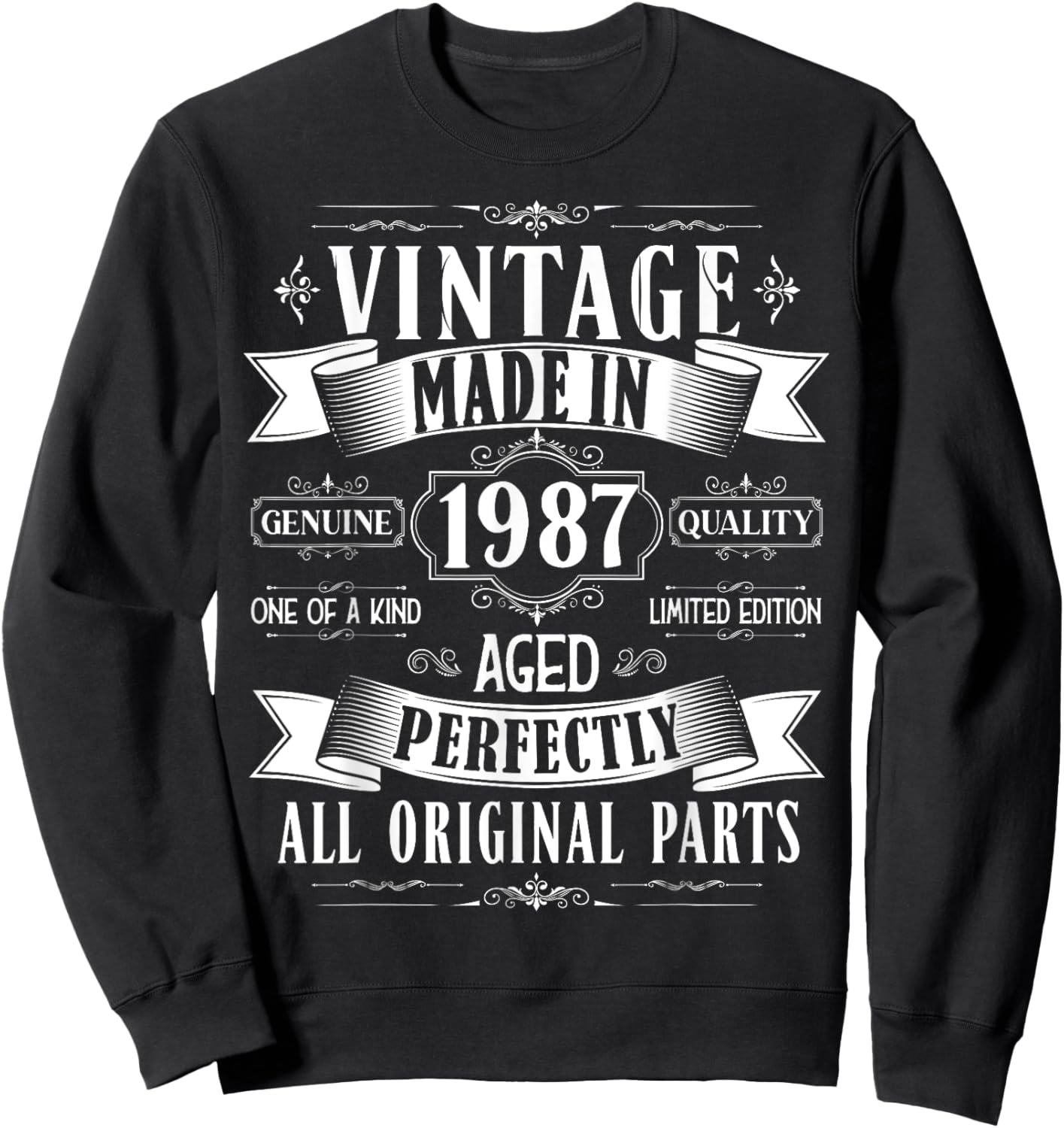 Vintage 38th birthday men Born 1987 38 years old Bday Sweatshirt - Sweatshirt | Black