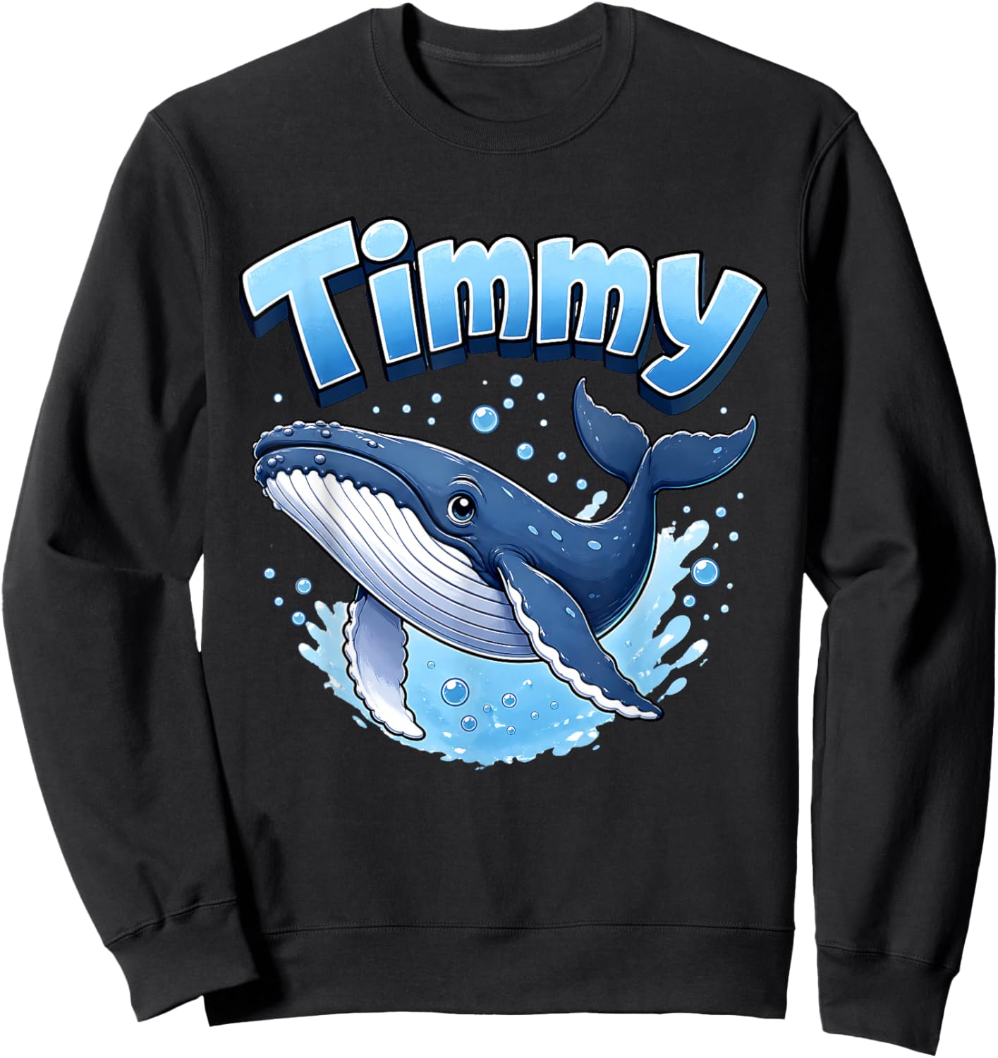 Timmy - der Ostsee-Wal: Süßer Buckelwal Comic Design Sweatshirt - Sweatshirt | Black
