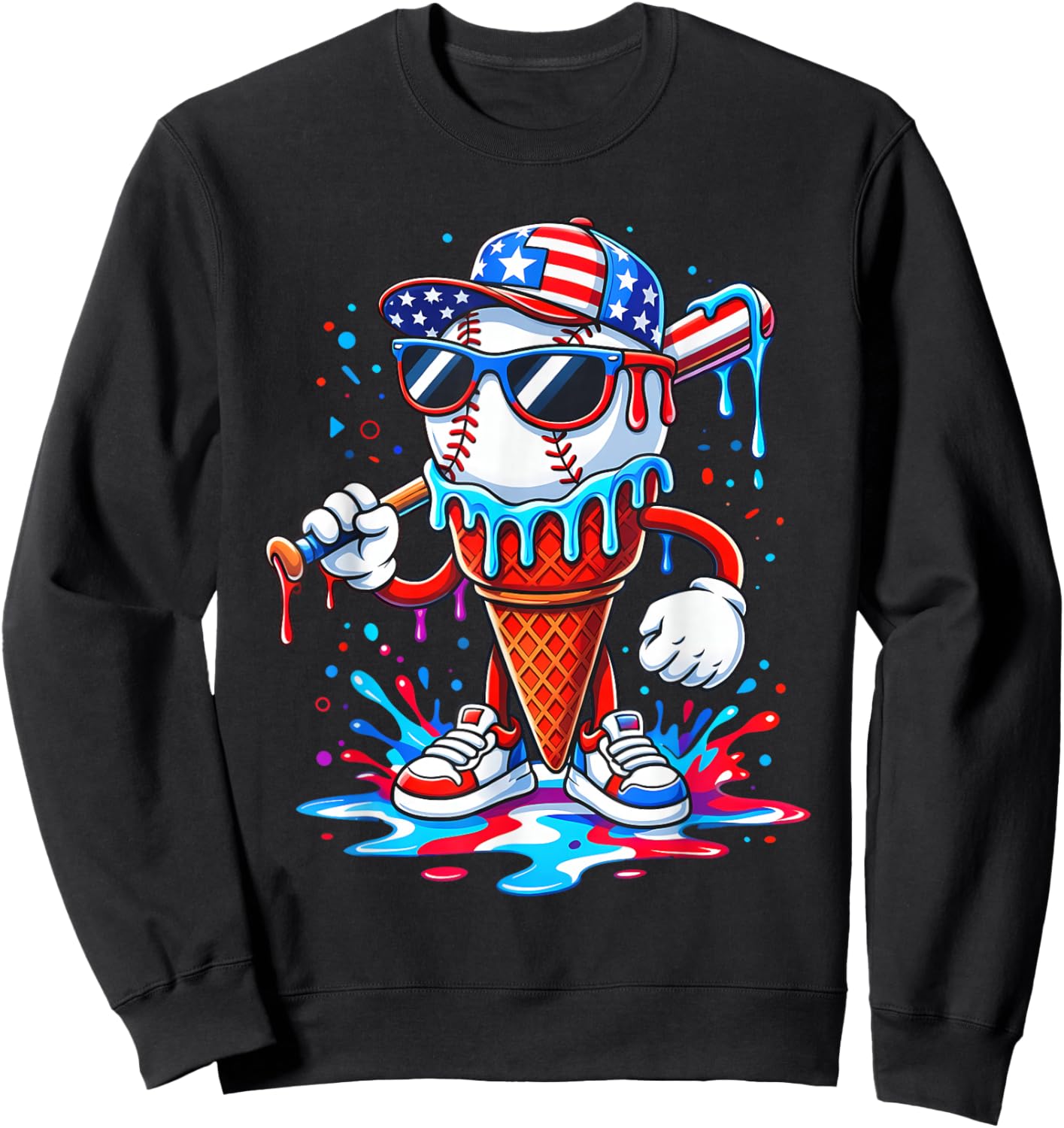 Baseball Life Style 101 Apparel Youth Drip Baseball Boys Kid Sweatshirt - Sweatshirt | Black
