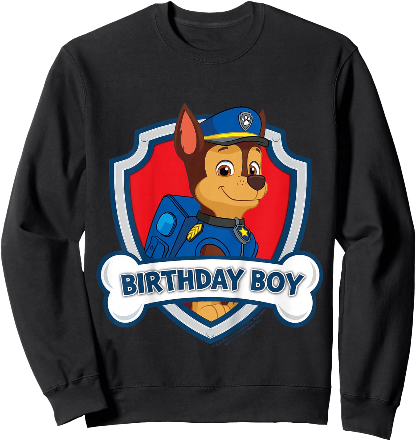 Enfant Pat Patrouille Officiel Chase Birthday Boy Happy Pup Sweatshirt - Sweatshirt | Black