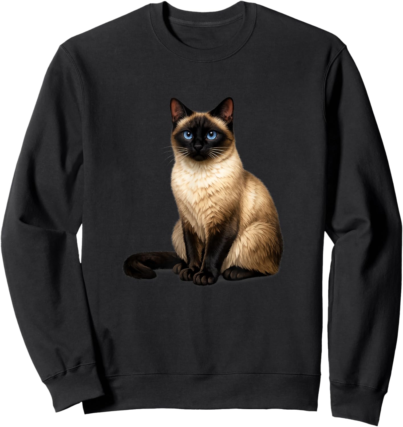 Siamese Cat Beautiful Siamese Cat Breed Sweatshirt - Sweatshirt | Black