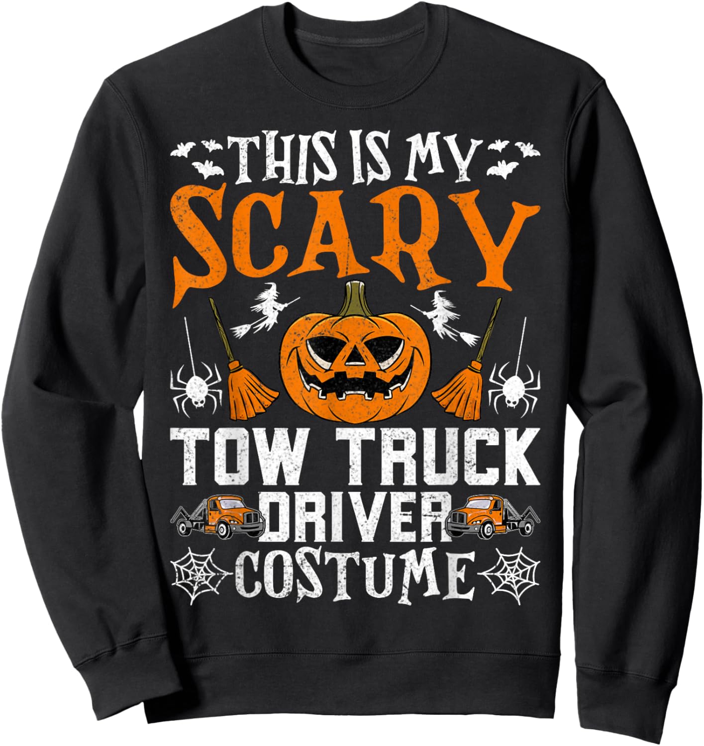 This Is My Scary Tow Truck Towing Driver Costume - Halloween Sweatshirt - Sweatshirt | Black
