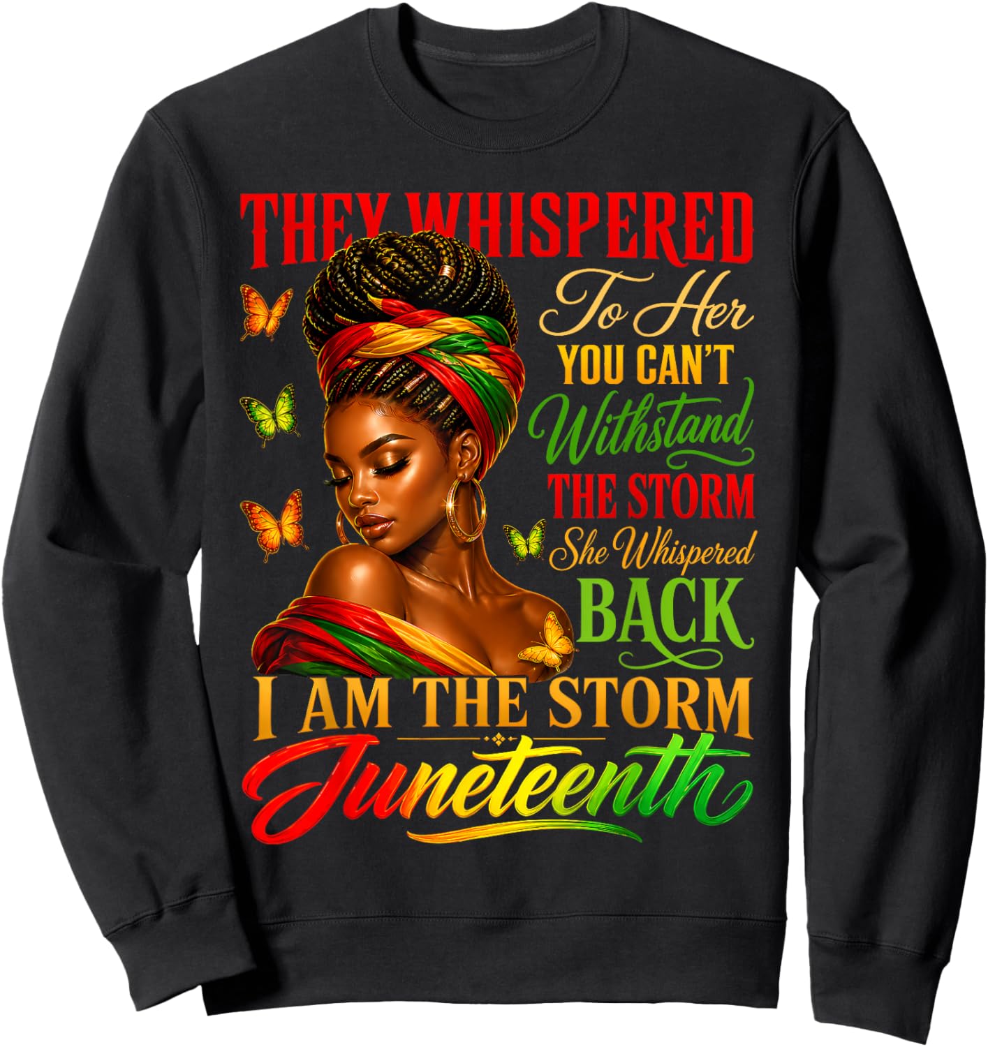 Juneteenth Shirts Women Girls Black African America Freedom Sweatshirt - Sweatshirt | Black