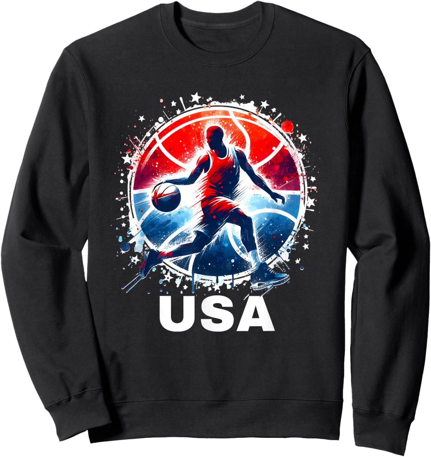 USA Team Basketball Shirt for Kids Men Women Basketball Sweatshirt - Sweatshirt | Black
